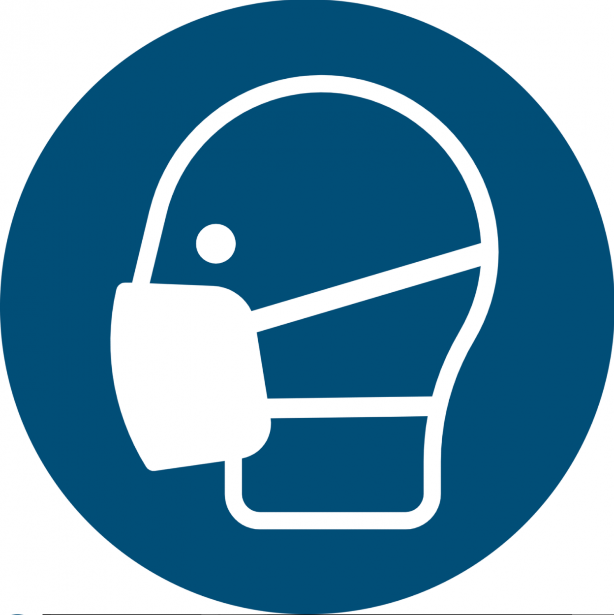Gebotszeichen Schild "Maske benutzen" Kunststoffplatte nach ISO 7010 Ø20cm blau