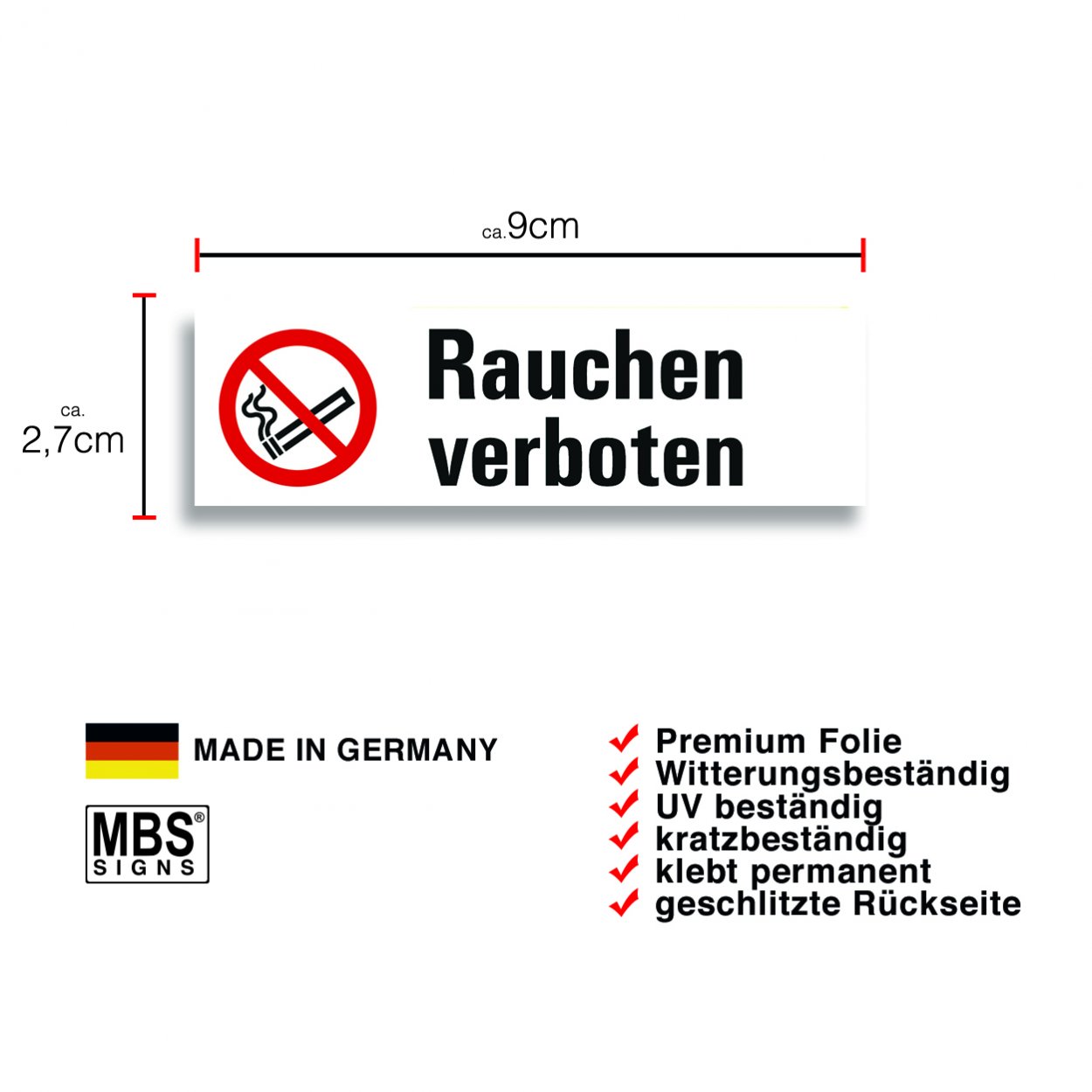 Edelstahl Rauchverbot Nichtraucher Schild für Rrestaurant Hotel Tabelle 