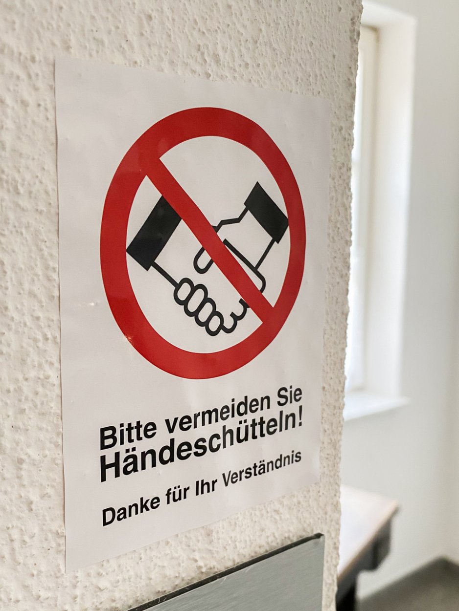 10x Warnaufkleber „Bitte vermeiden Sie Händeschütteln“ Hinweis Etikett | 12x9 cm
