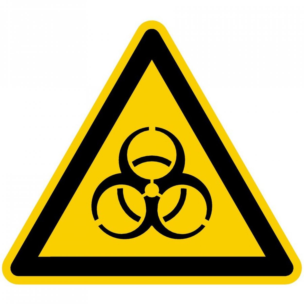 10x Schild Warnzeichen "Warnung vor Biogefährdung" Kunstoffplatte ISO 7010 20cm