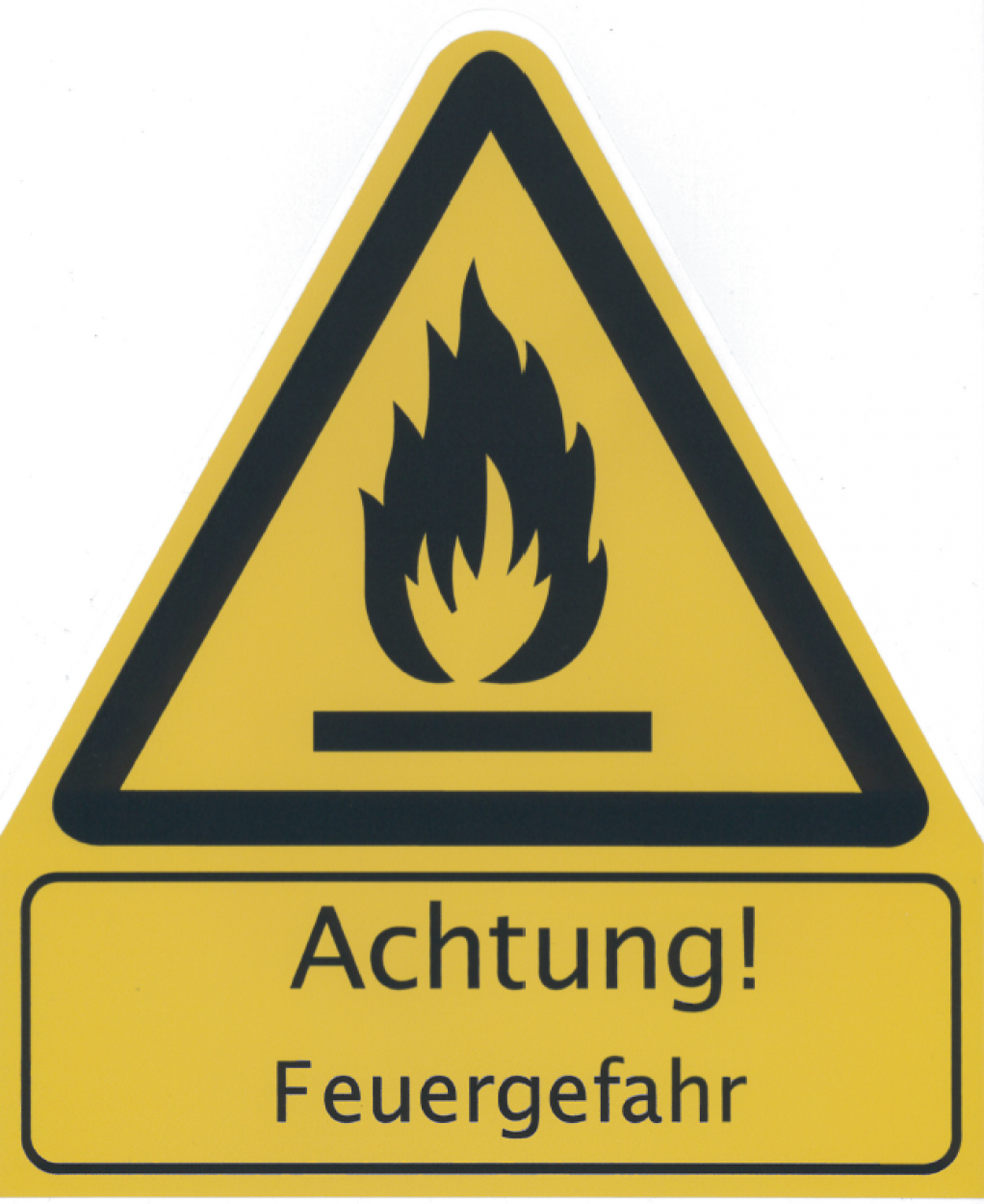 Warnaufkleber Dreieck "Achtung Feuergefahr" Warnung Warnschild 25x25cm gelb