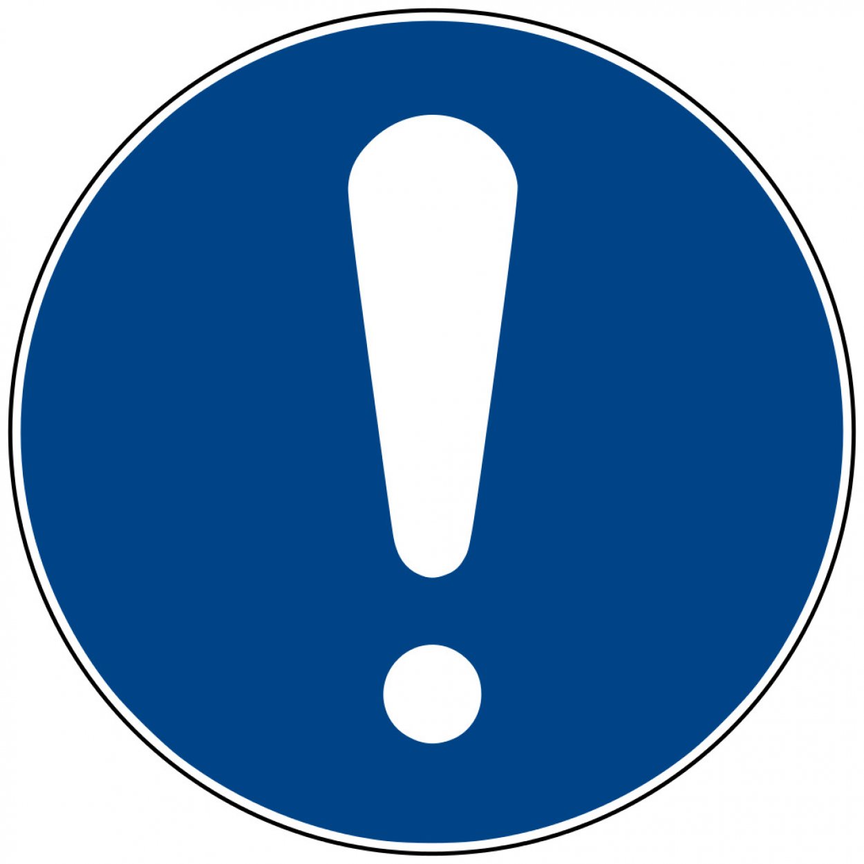 Aufkleber Gebotsschild „Allgemeines Gebotszeichen“ Folie ISO 7010, blau | Größe wählbar