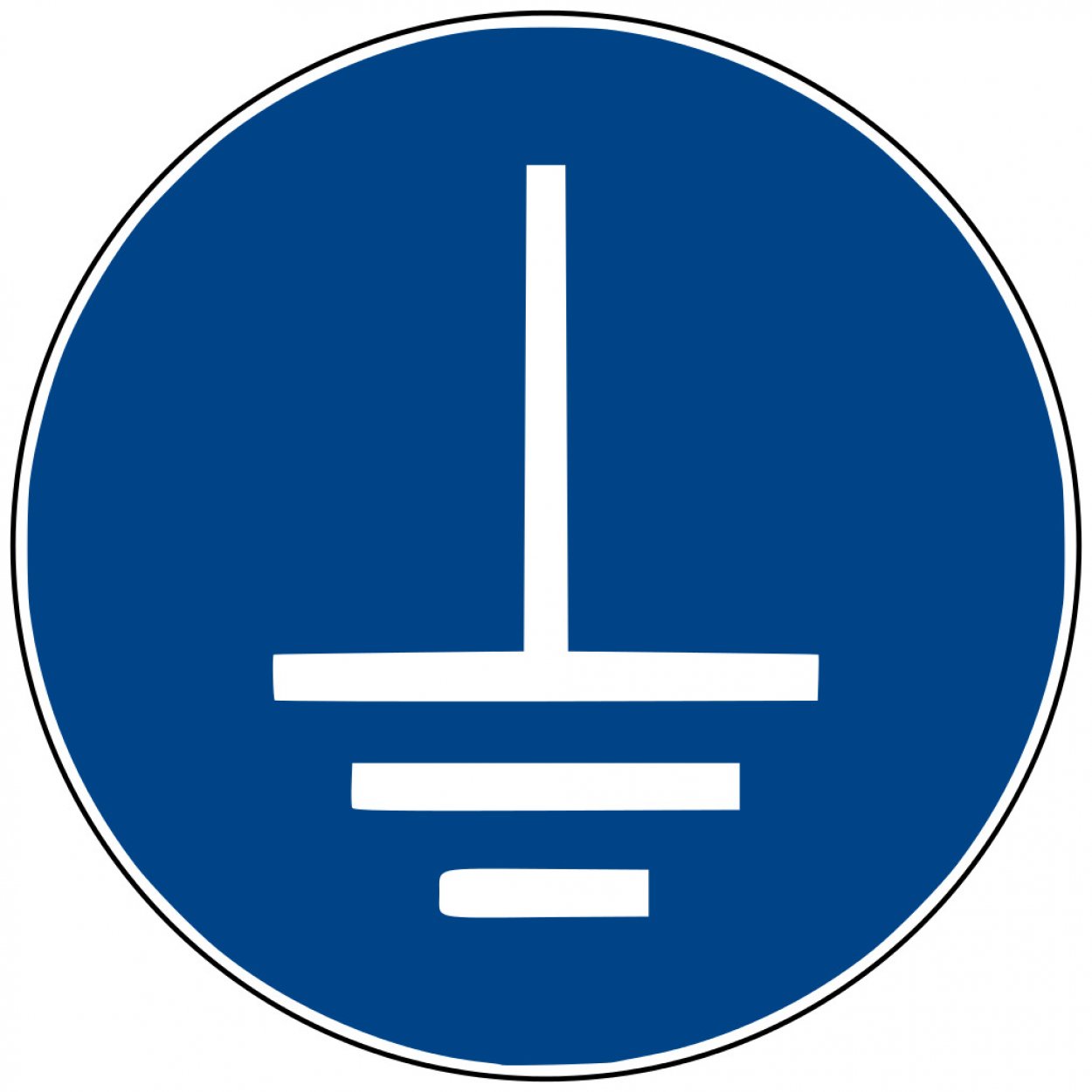 Aufkleber Gebotsschild Zeichen "Vor Benutzung erden" Folie ISO 7010 Ø5-30cm blau