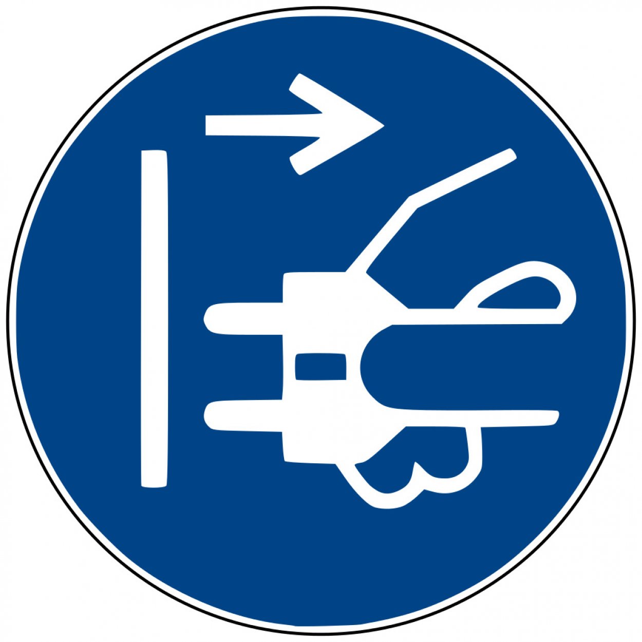 Aufkleber Gebotsschild Zeichen "Netzstecker ziehen" Folie ISO 7010 Ø5-30cm blau