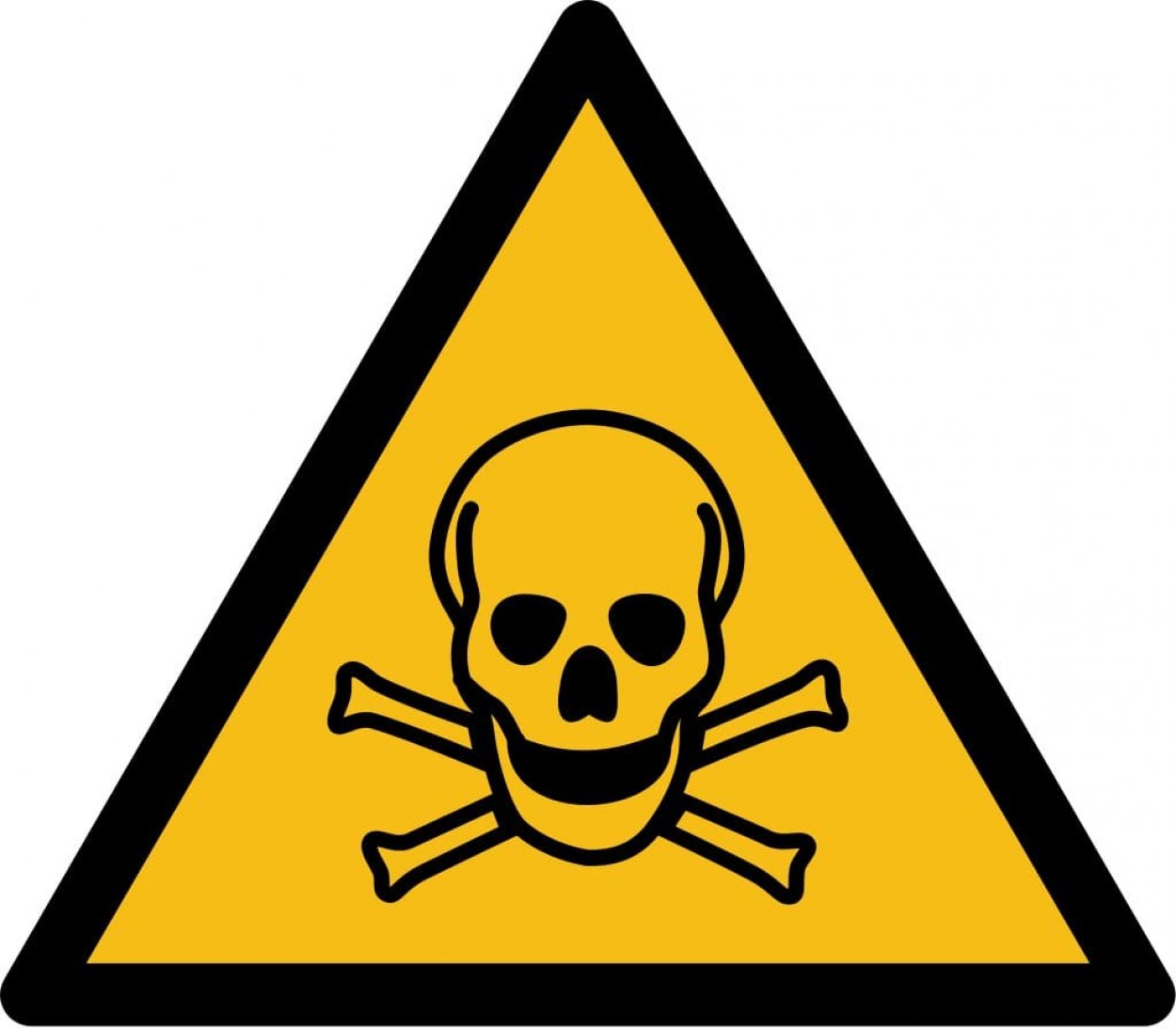 Aufkleber Warn Schild "Warnung vor giftigen Stoffen" Folie ISO 7010 5-30cm gelb