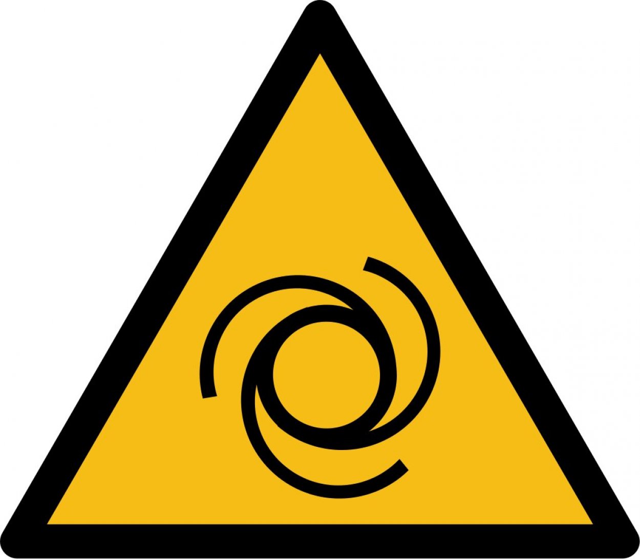 Aufkleber Schild "Warnung vor automatischem Anlauf" Folie ISO 7010 5-30cm gelb
