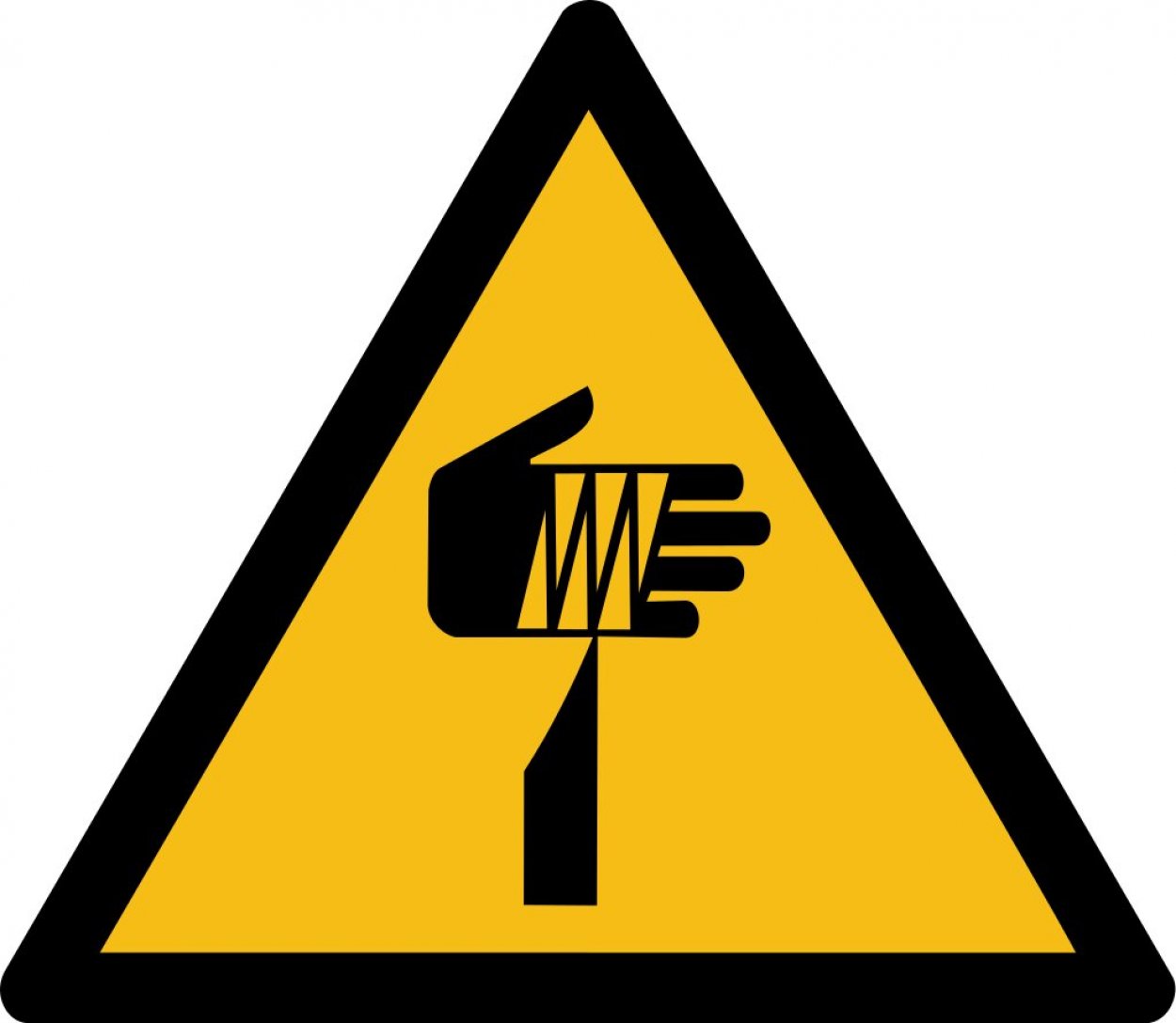 Warnaufkleber Schild "Warnung vor spitzem Gegenstand" Folie ISO 7010 5-30cm gelb