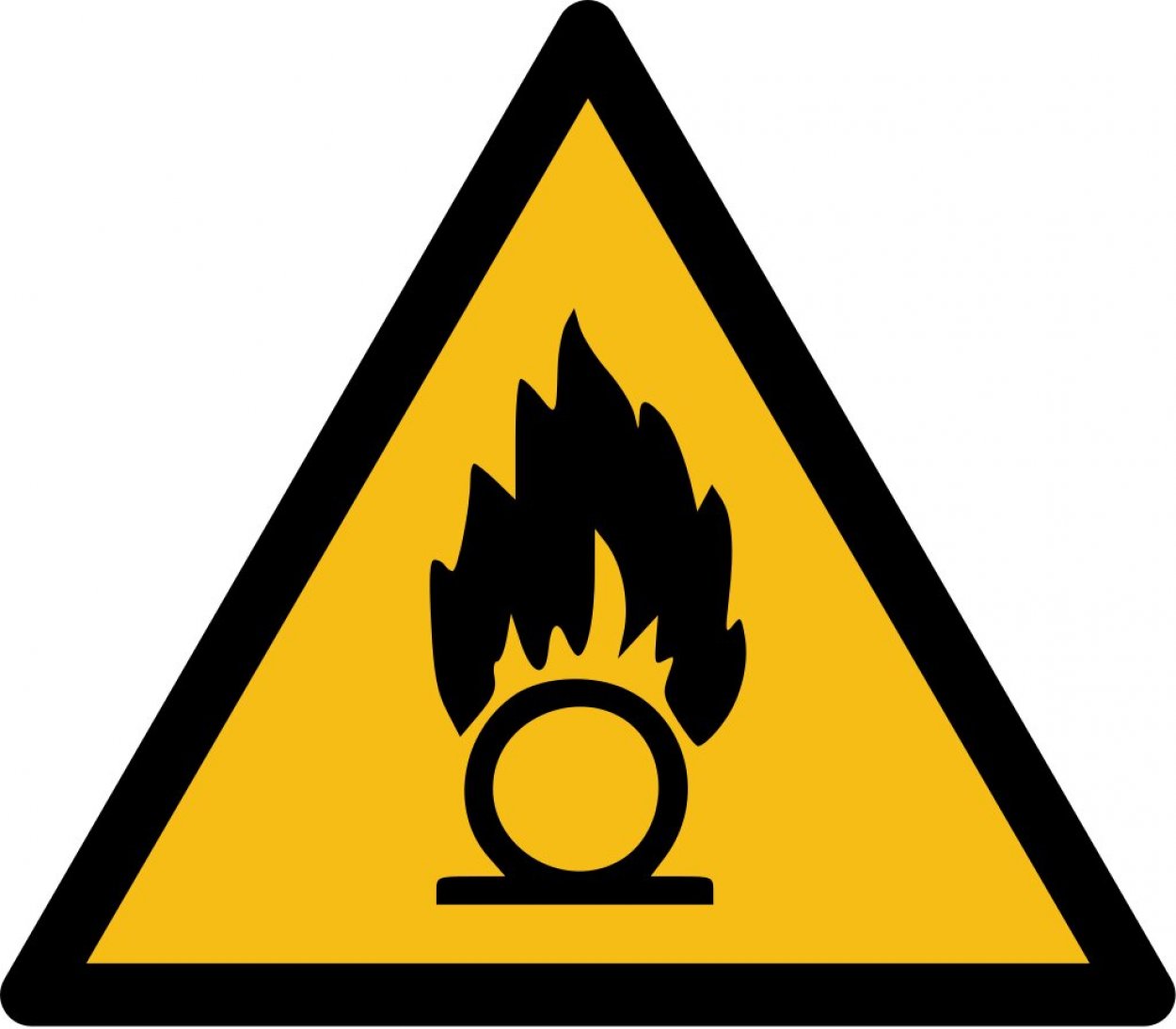 Warnaufkleber „Warnung vor brandfördernden Stoffen“ Etikett ISO 7010,gelb | Größe wählbar Warnaufkleber „Warnung vor brandfördernden Stoffen“ Etikett ISO 7010,gelb | Größe wählbar