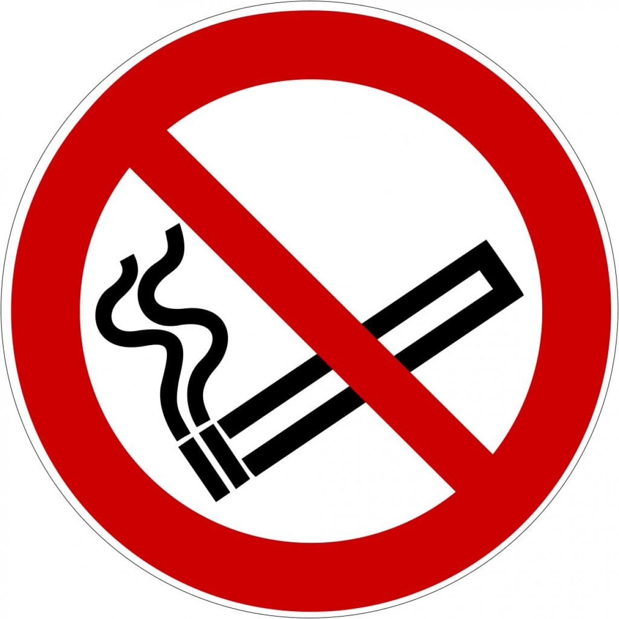 Aufkleber Verbotszeichen Schild "Rauchen verboten" Folie ISO 7010 Ø5-30cm rot