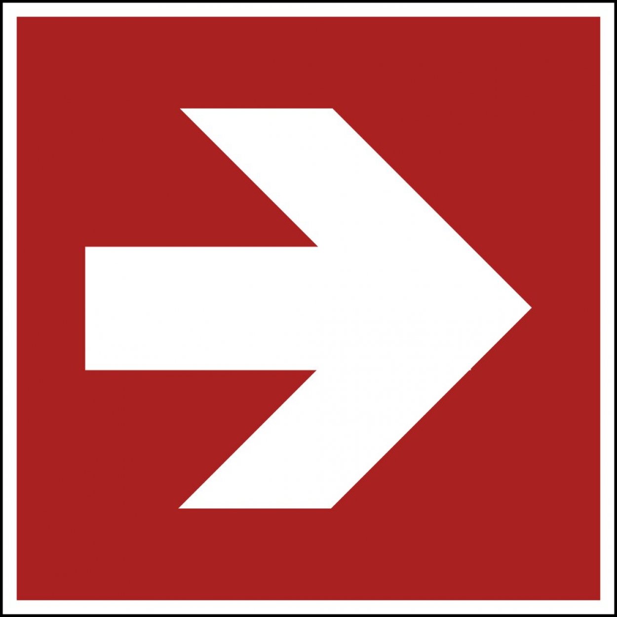 Aufkleber Brandschutzzeichen "Pfeil Rechts" Symbol Schild 5-40cm ISO 7010
