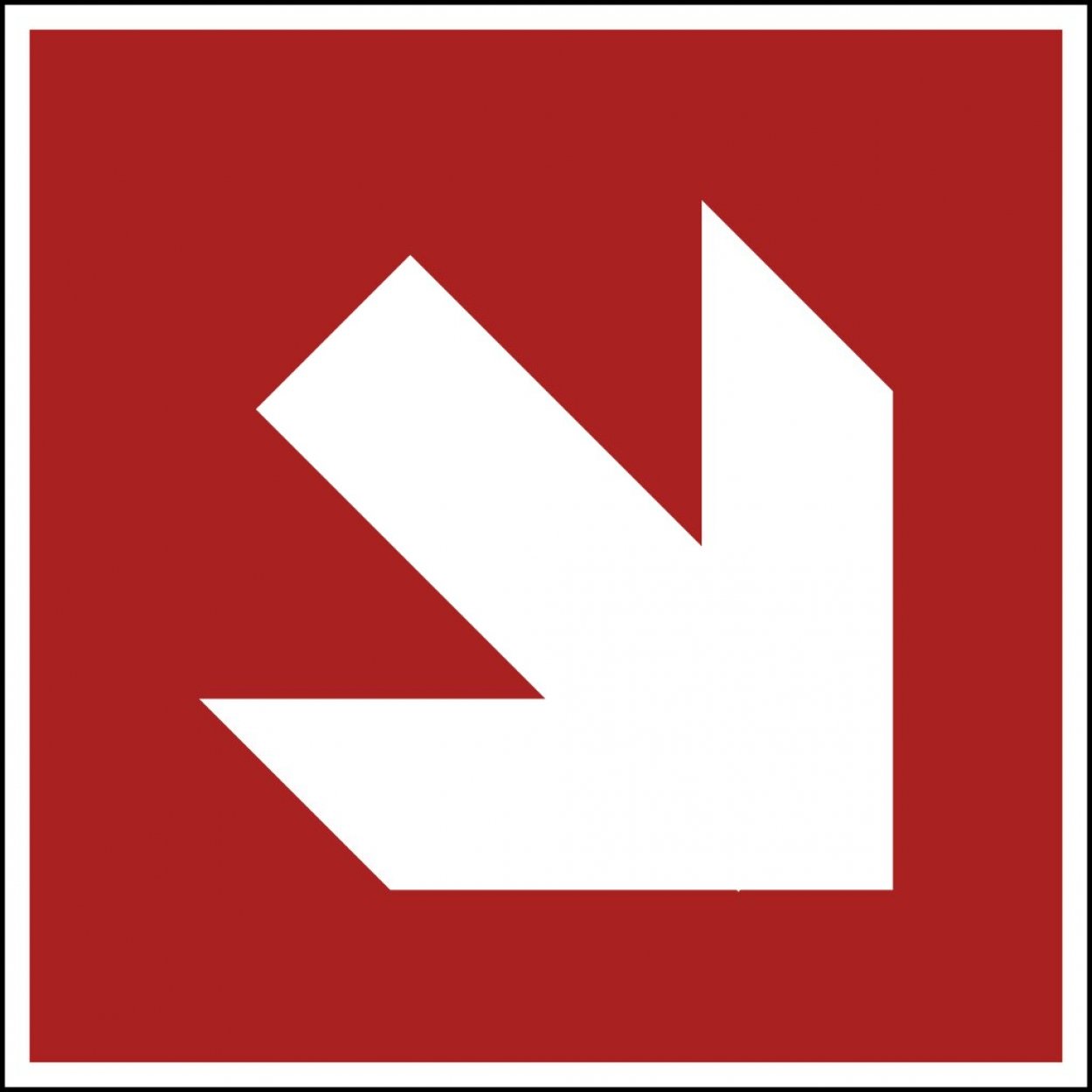 Aufkleber Brandschutzzeichen "Pfeil Rechts unten" Symbol Schild 5-40cm ISO 7010