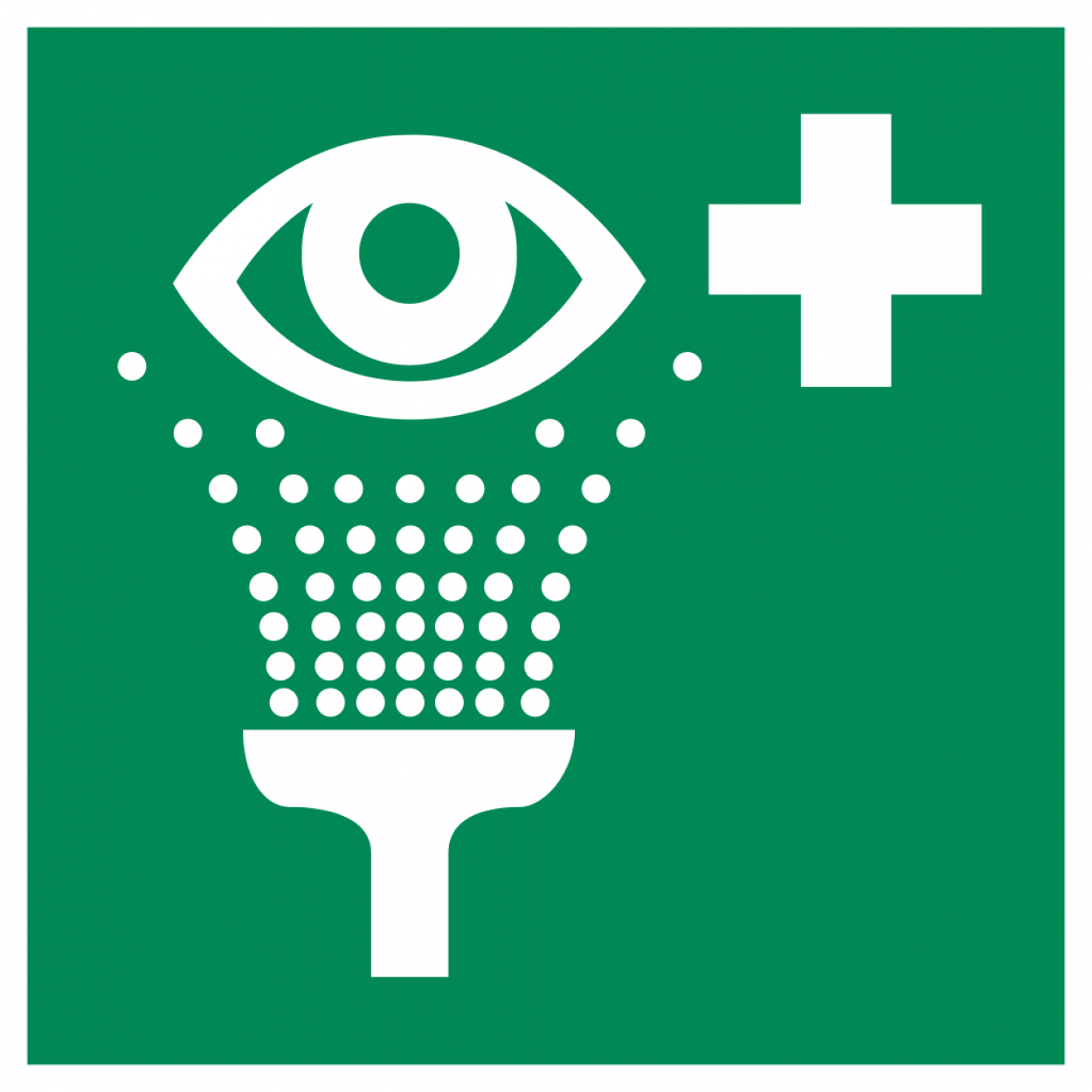 Aufkleber Rettungszeichen "Augenspül­einrichtung" Symbol Schild 5-40cm ISO 7010