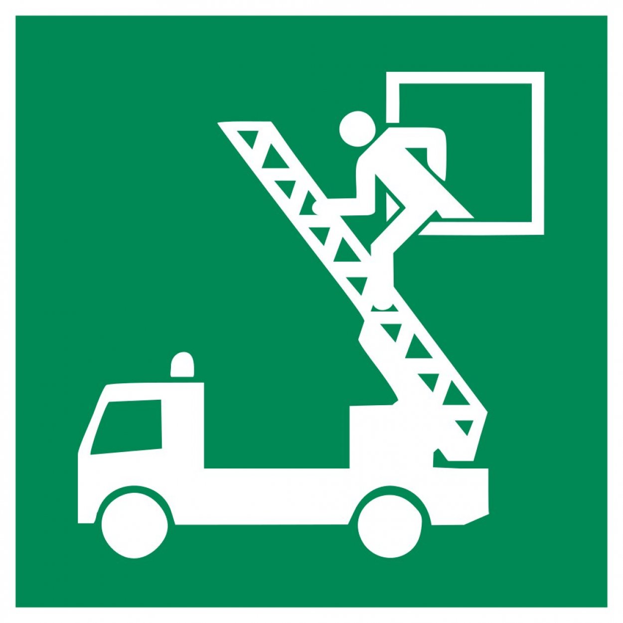 Aufkleber Rettungszeichen "Rettungsausstieg" Symbol Schild 5-40cm Folie ISO 7010