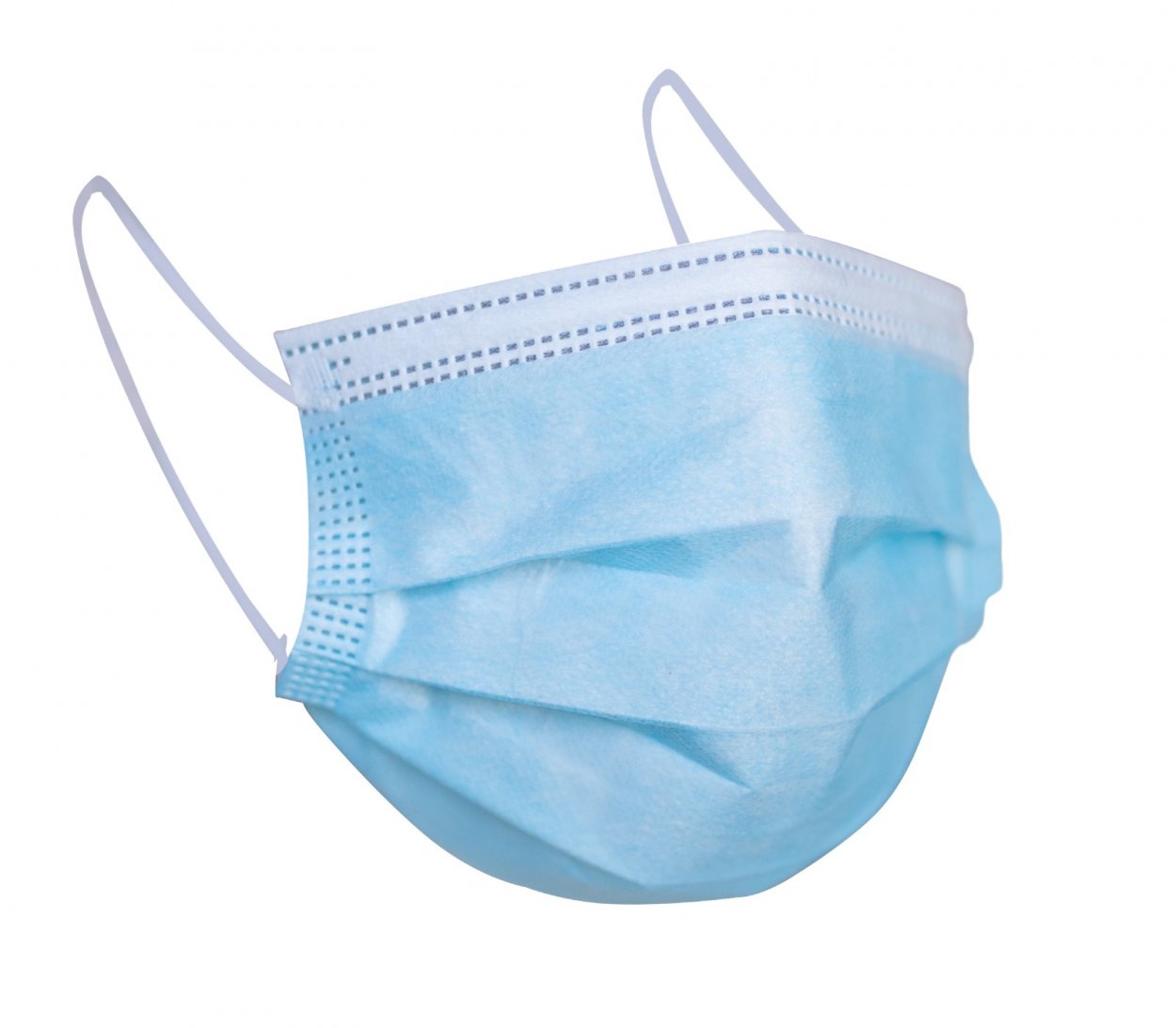 20x Gesichtsmaske Behelf-Mund-Nasen-Atem-Schutz Einwegmaske 3-Lagig, blau, NEU