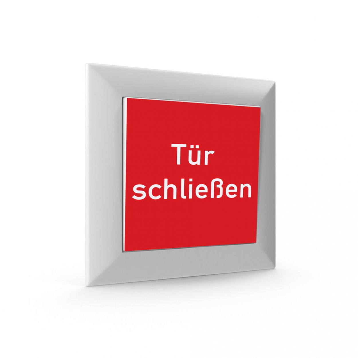 2x Aufkleber für Taster Schalter Brandschutztür Feststellanlage "Tür schließen"