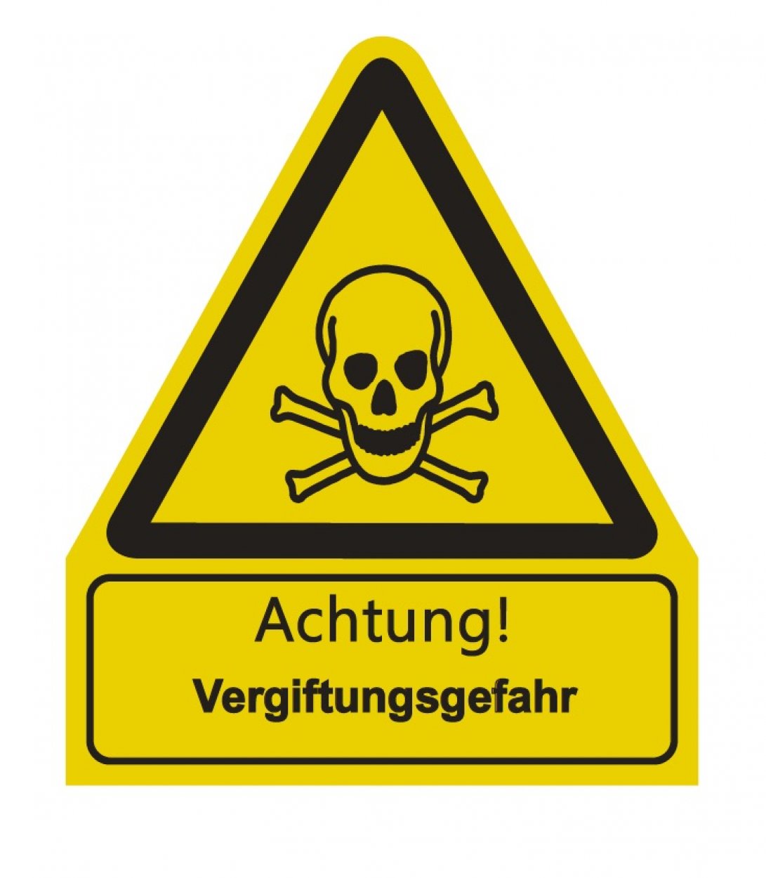 Aufkleber "Achtung Vergiftungsgefahr" Warnschild ISO 7010 210x245mm signalgelb