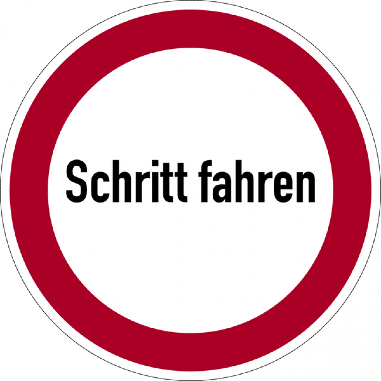 Aufkleber Sicherheit Verbotszeichen Schild "Schritt fahren" Folie Ø5-30cm rot