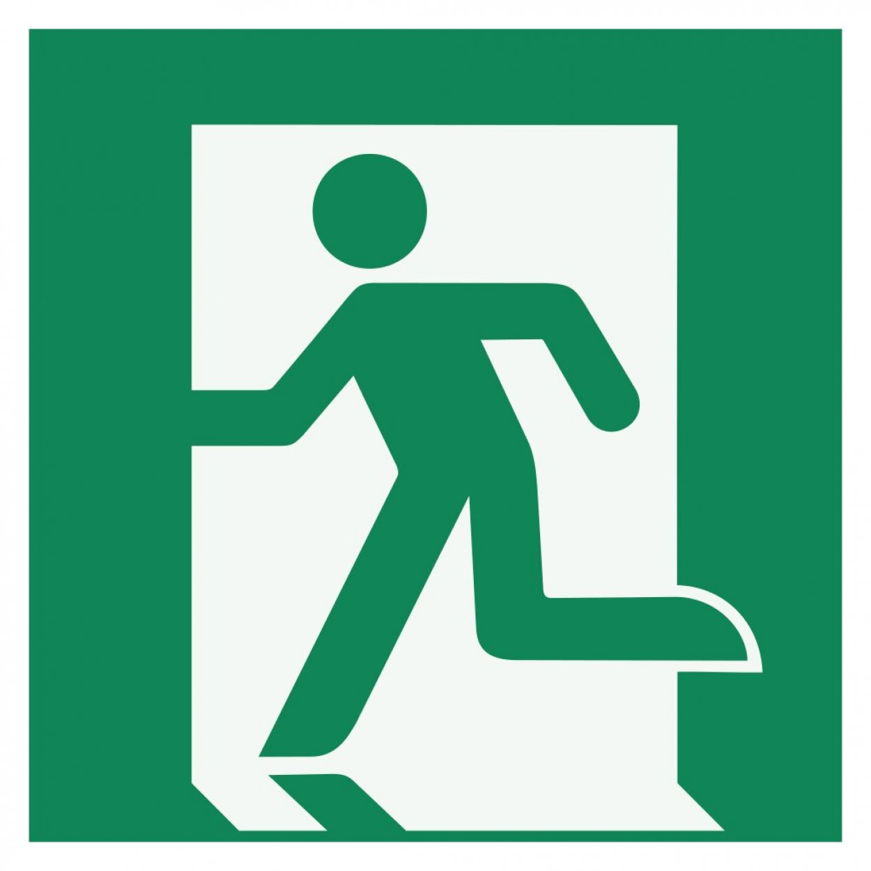 XXL Aufkleber Rettungszeichen Notausgang (links) Symbol Schild 60-100cm ISO 7010