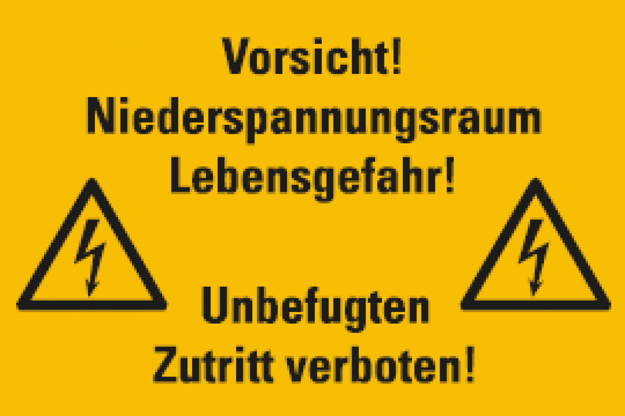 Aufkleber „Vorsicht! Niederspannungsraum..“ Warnung Verbot ISO 7010 Etikett | 12x20 cm Aufkleber „Vorsicht! Niederspannungsraum..“ Warnung Verbot ISO 7010 Etikett | 12x20 cm