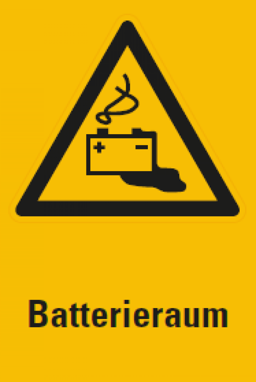 Aufkleber „Batterieraum“ Warnung Hinweis ISO 7010 Etikett, signalgelb | 12x20 cm Aufkleber „Batterieraum“ Warnung Hinweis ISO 7010 Etikett, signalgelb | 12x20 cm