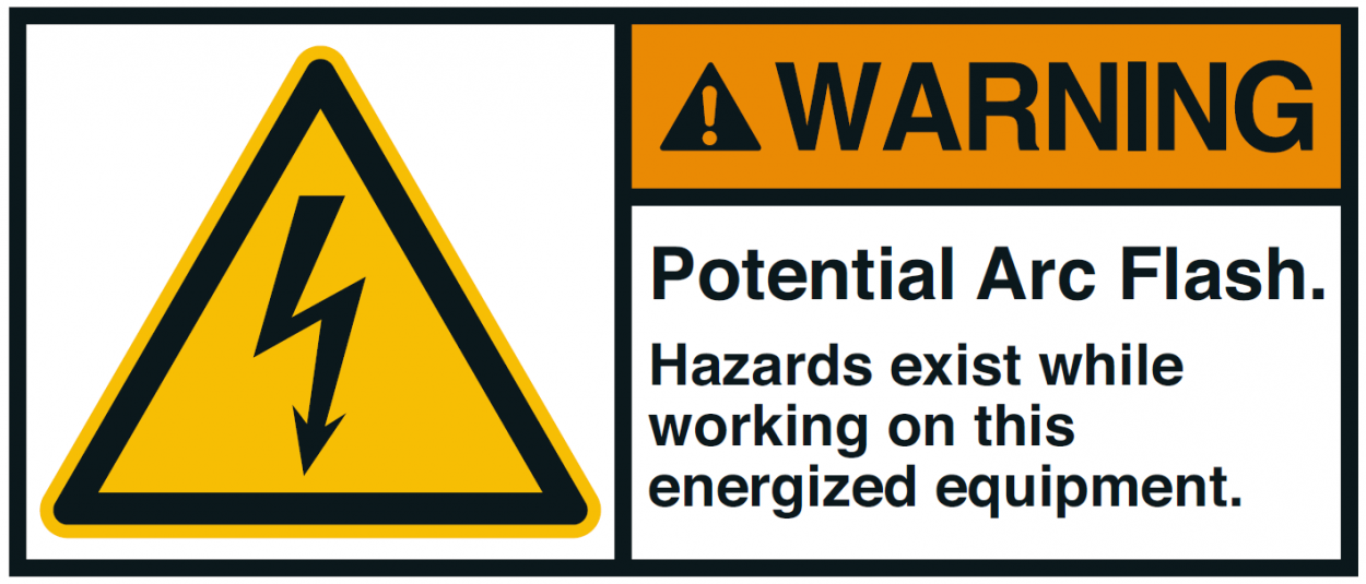 Warnaufkleber "WARNING Potential Arc Flash. Hazards e.." 35x80/45x100/70x160mm