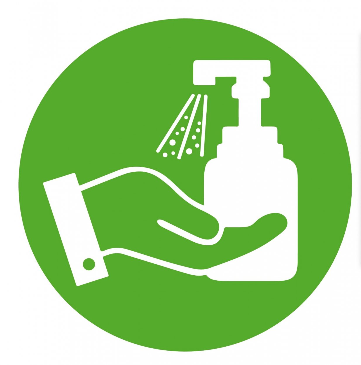 Aufkleber Hinweis „Bitte Hände desinfizieren“ Etikett, grün | Größe wählbar