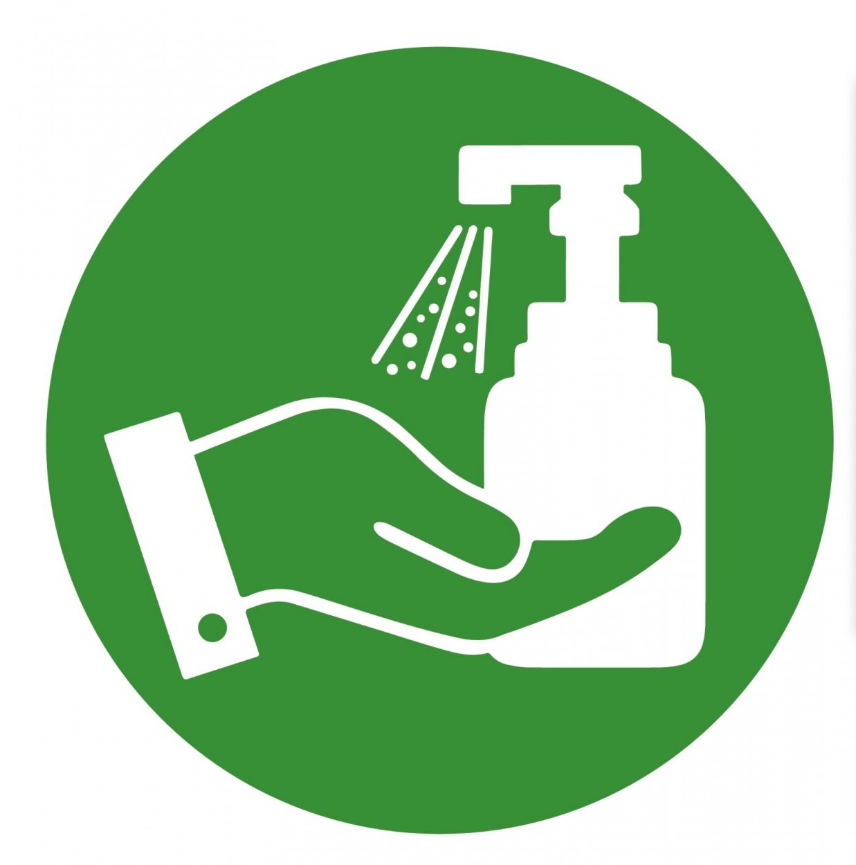 Aufkleber Hinweis „Bitte Hände desinfizieren“ Etikett, dunkelgrün | Größe wählbar