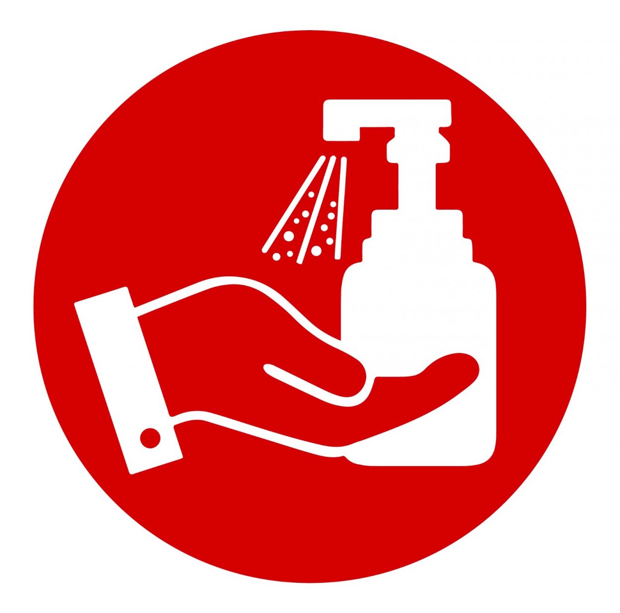 XXL-Aufkleber Hinweis „Bitte Hände desinfizieren“ Etikett, rot | Größe wählbar