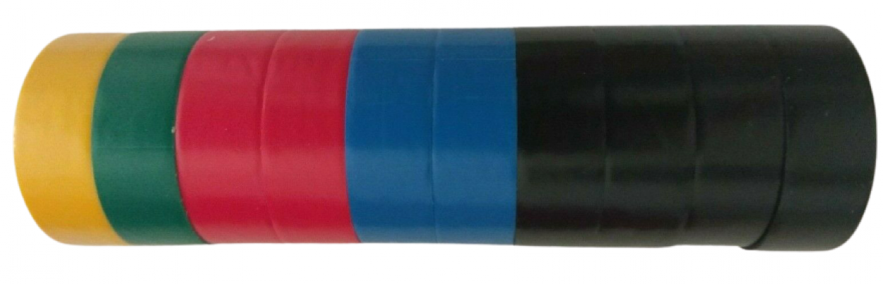 10 Rollen Isolierband bunt 18mm x 2,74m Isolier Klebeband Elektrikerband Isoband