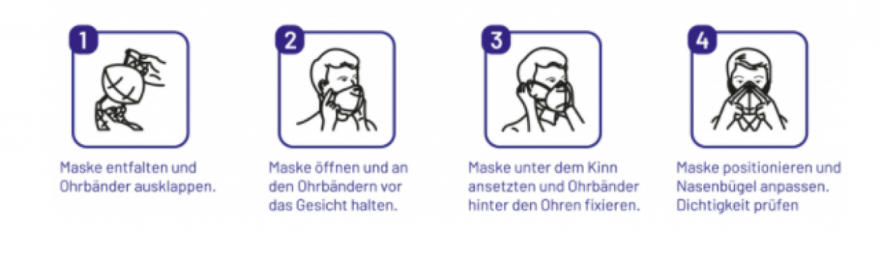 2x FFP2 NR Atemmaske Mund Atemschutz Faltmaske einzeln verpackt, Made in Germany
