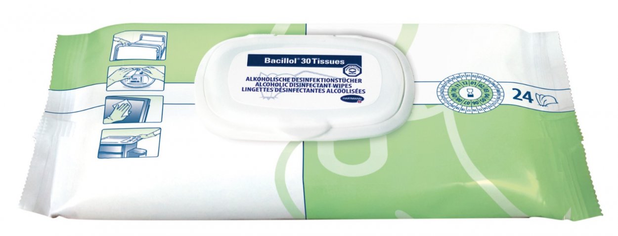 Schnell-Desinfektionstücher Bacillol 30 Tissues Inhalt: 24 Tücher (Flow Pack)