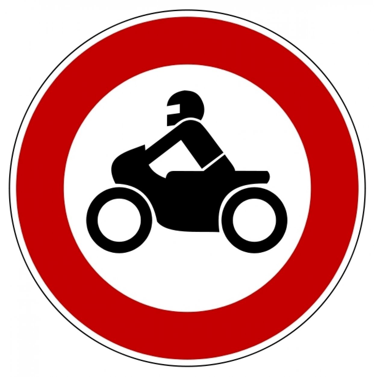 Aufkleber Verkehrszeichen "Verbot für Krafträder" StVO Schild Folie Ø5-30cm