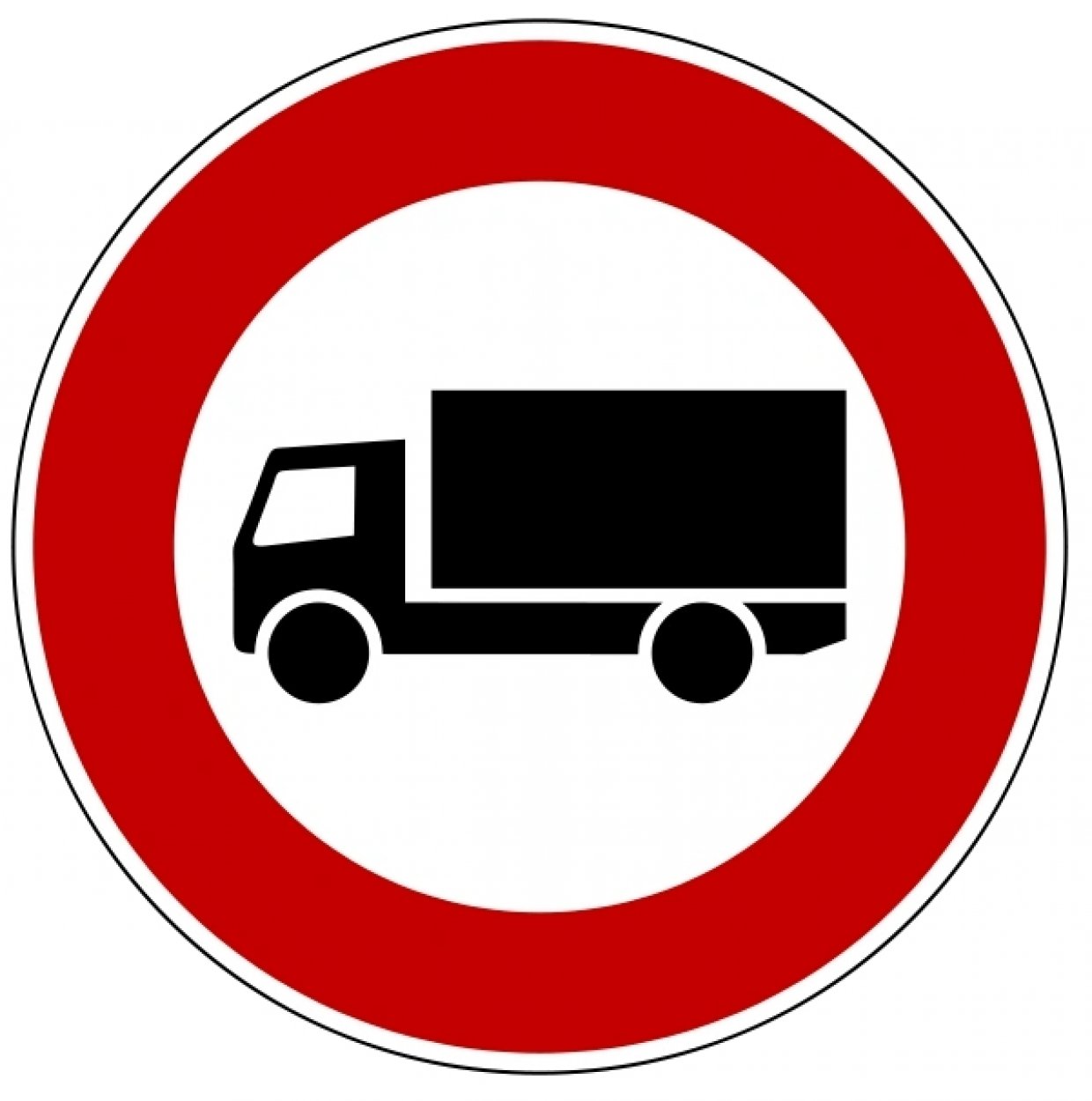 Aufkleber "Verbot für Kraftfahrzeuge zulässiges Gesamtgewicht über 3,5t" Ø5-30cm