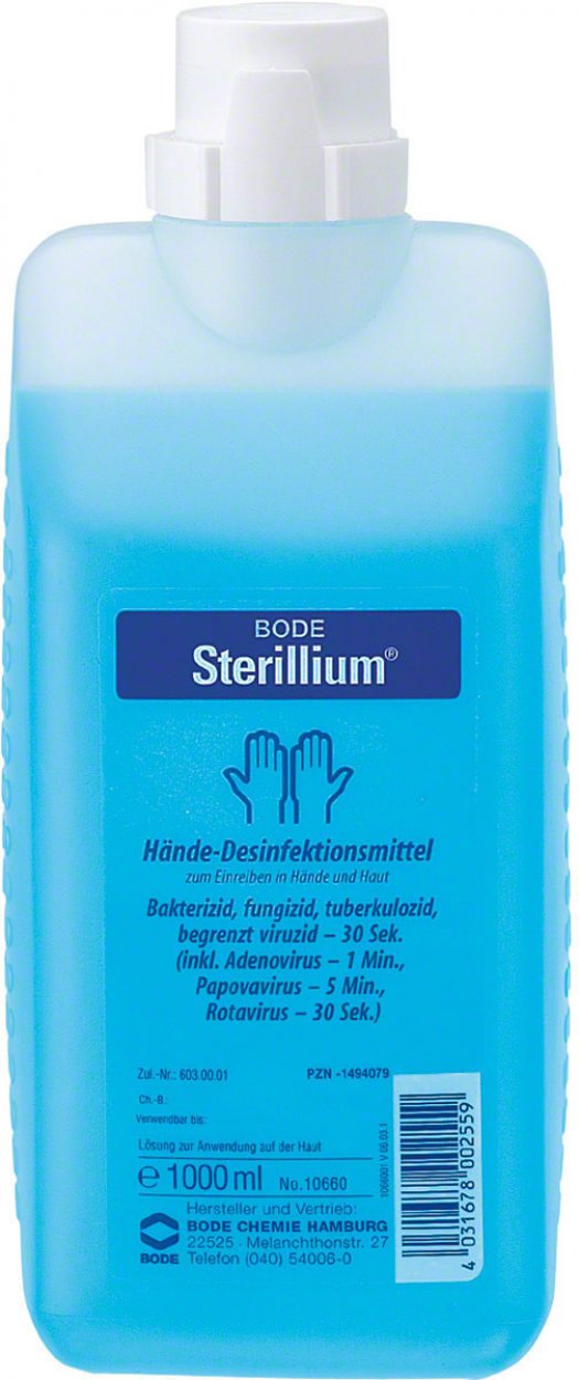 10 Flaschen á 1000ml=10Liter Sterillium Händedesinfektion + 2x Bode-Dosierpumpen