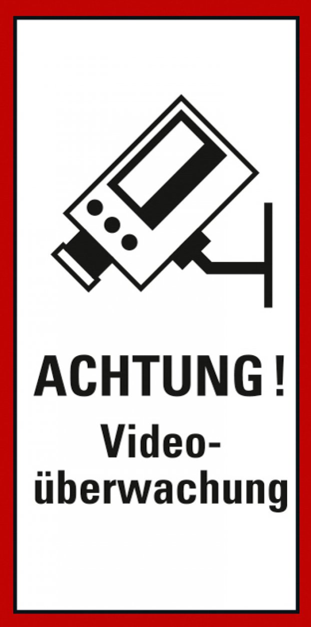 Aufkleber Videoüberwacht Viereck Gelb Hinweisschild Schild Sticker