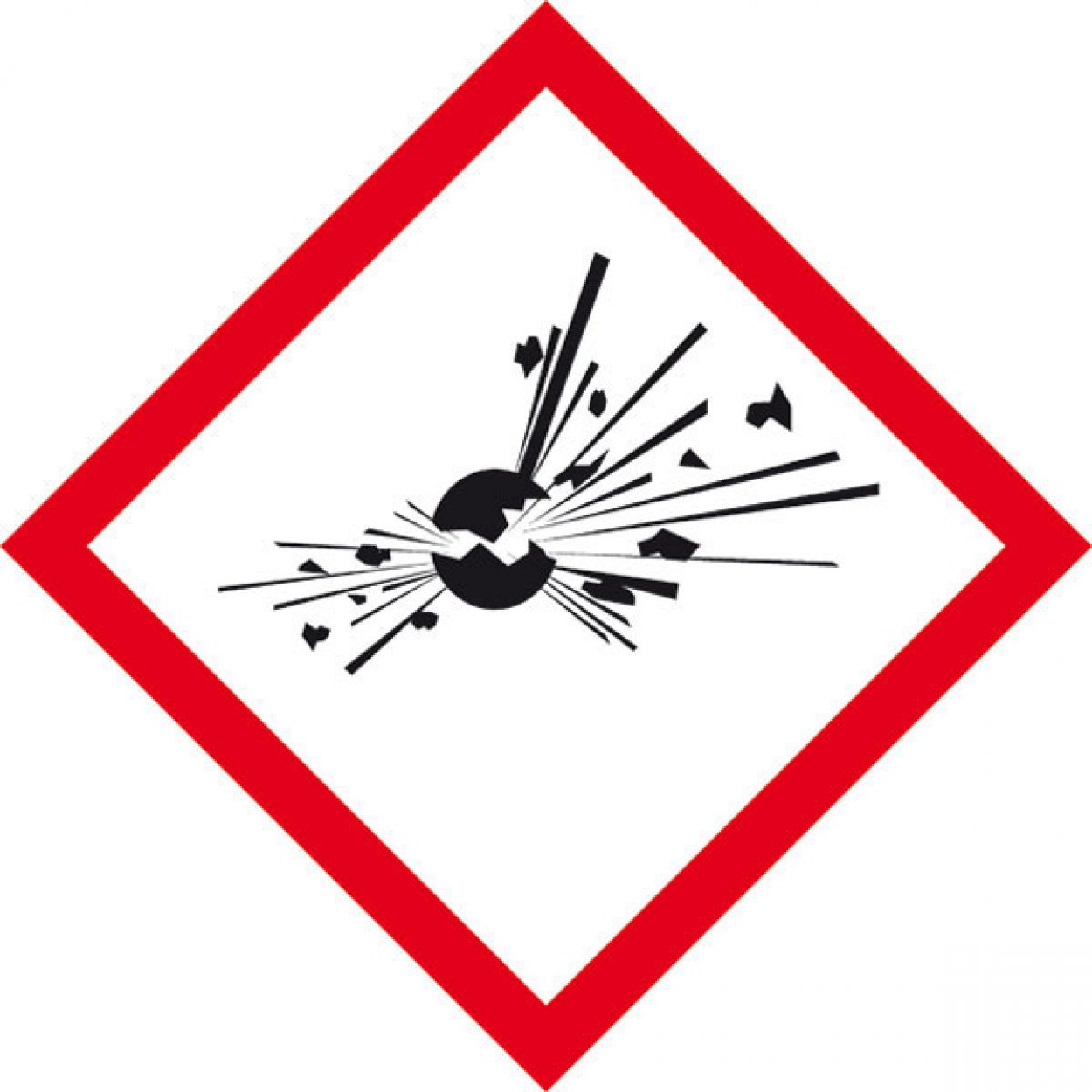 Aufkleber Etikett "Explosionsgefahr" GHS-Gefahrensymbol quadratisch 2,5cm - 150cm