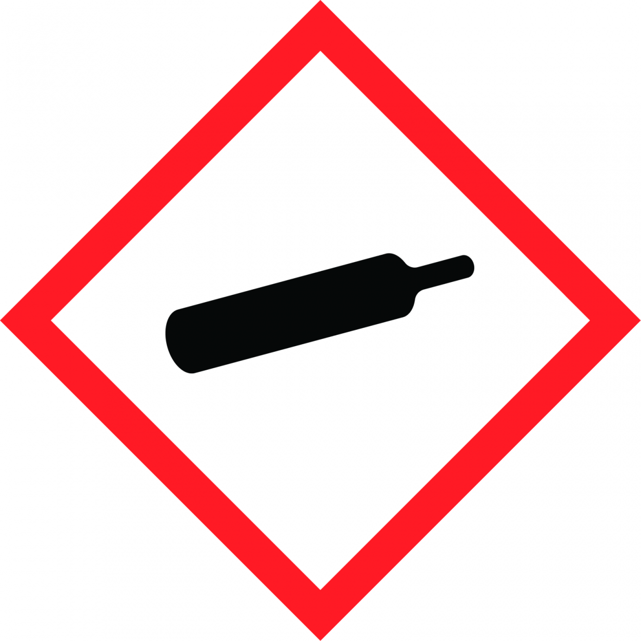 Aufkleber Etikett "Komprimierte Gase" GHS-Gefahrensymbol quadratisch 5- 100cm