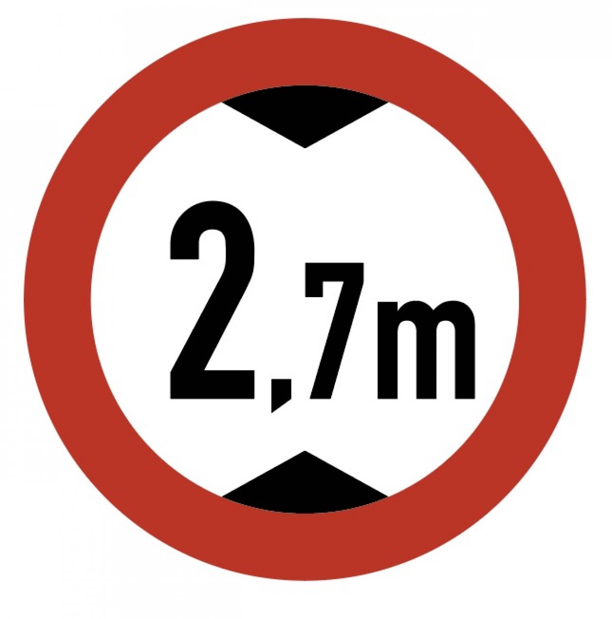 Aufkleber Verkehrszeichen „Durchfahrtshöhe 2,7m“ StVO Etikett | Größe wählbar Aufkleber Verkehrszeichen „Durchfahrtshöhe 2,7m“ StVO Etikett | Größe wählbar
