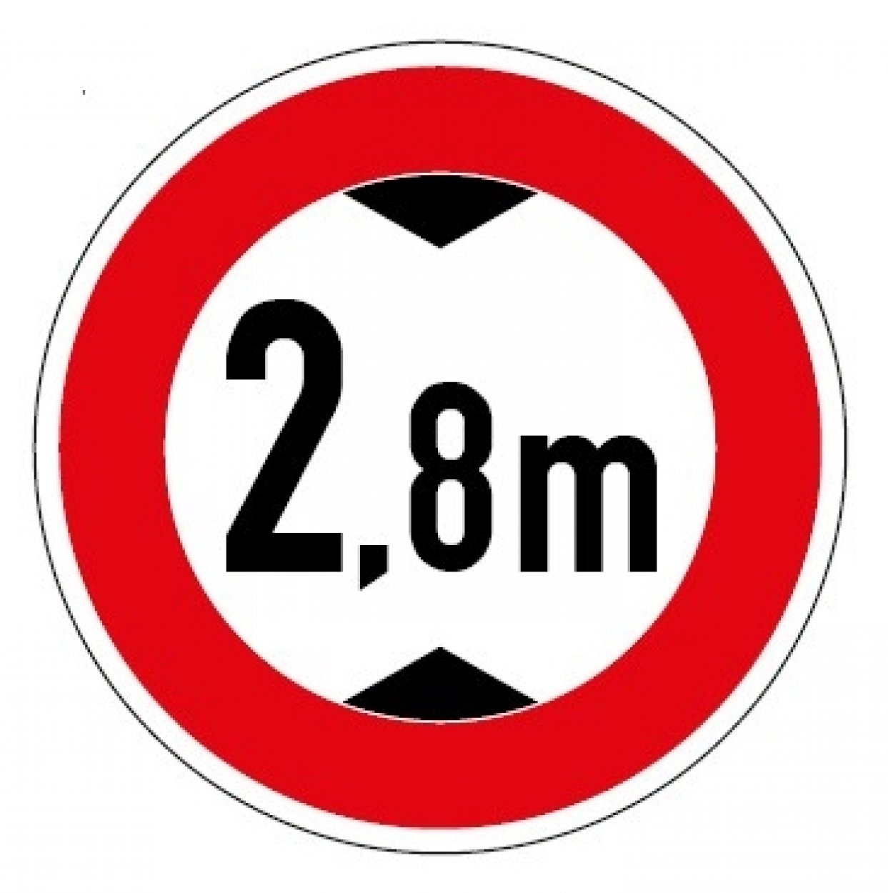 Aufkleber Verkehrszeichen „Durchfahrtshöhe 2,8m“ StVO Etikett | Größe wählbar Aufkleber Verkehrszeichen „Durchfahrtshöhe 2,8m“ StVO Etikett | Größe wählbar