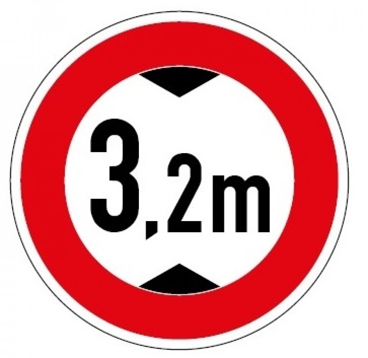 Aufkleber Verkehrszeichen "Durchfahrtshöhe 3,2m" StVO Schild Folie Ø5-30cm