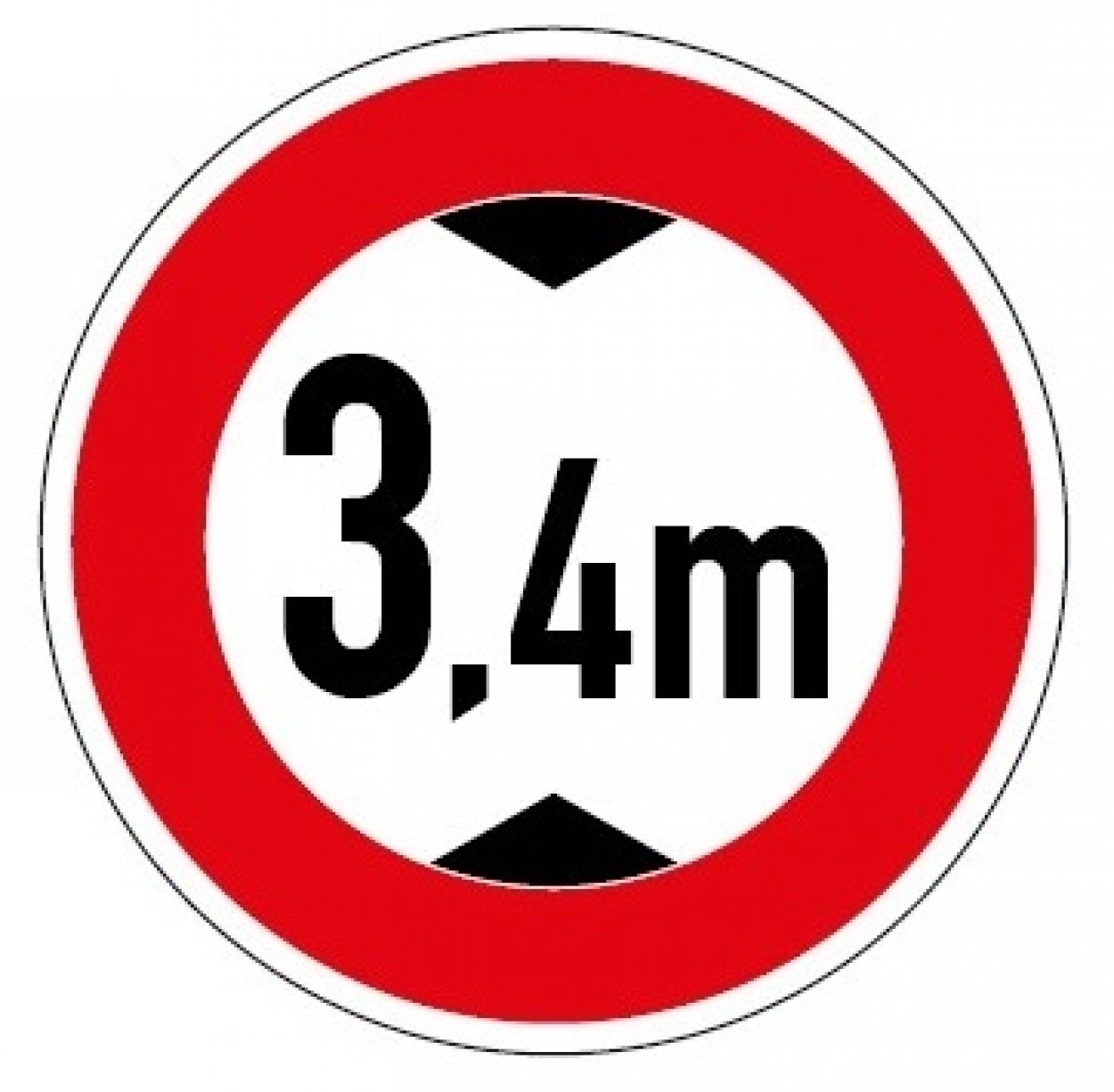 Aufkleber Verkehrszeichen „Durchfahrtshöhe 3,4m“ StVO Etikett | Größe wählbar Aufkleber Verkehrszeichen „Durchfahrtshöhe 3,4m“ StVO Etikett | Größe wählbar