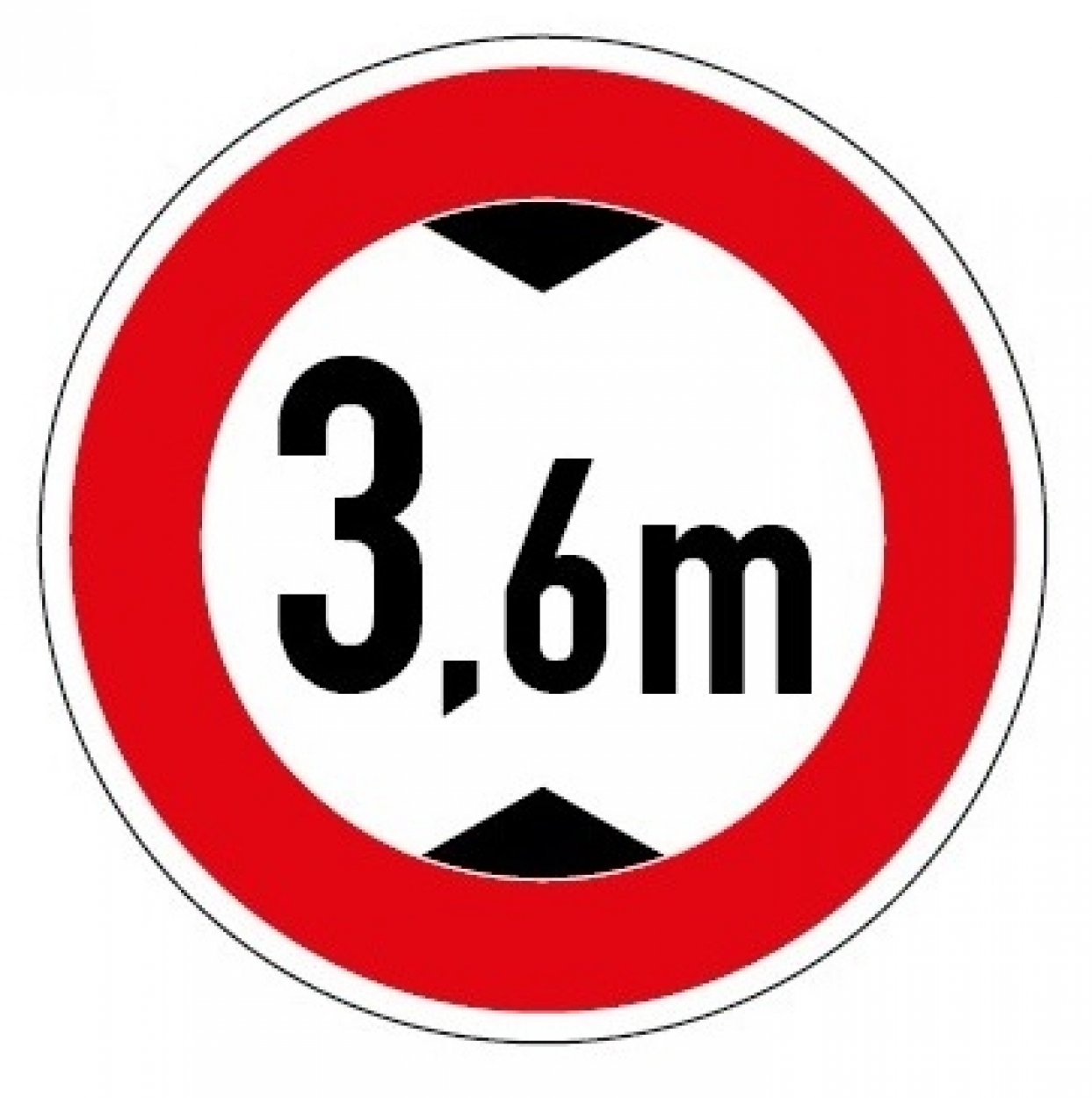 Aufkleber Verkehrszeichen "Durchfahrtshöhe 3,6m" StVO Schild Folie Ø5-30cm
