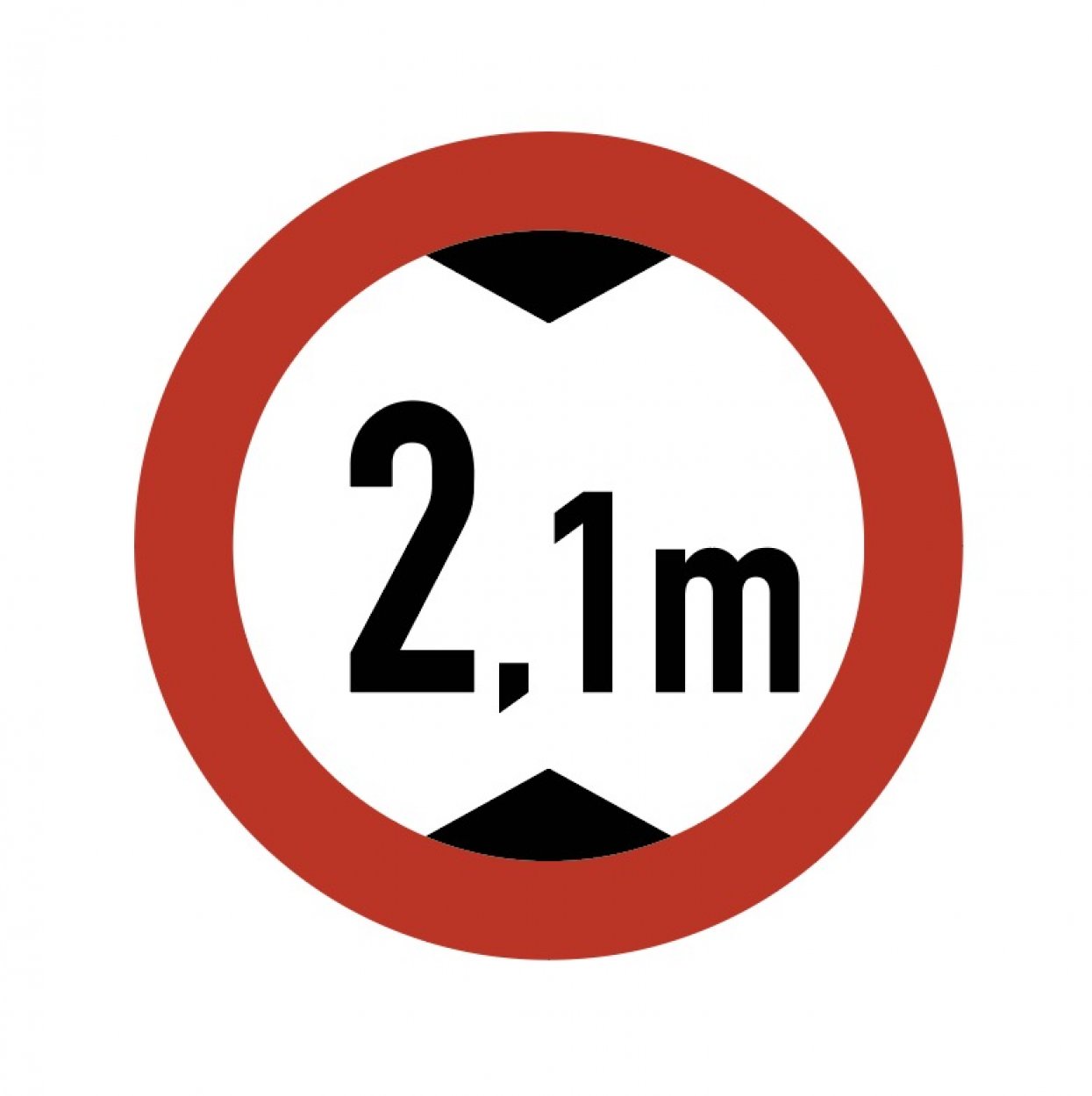Aufkleber Verkehrszeichen "Durchfahrtshöhe 2,1m" StVO Schild Folie Ø5-30cm
