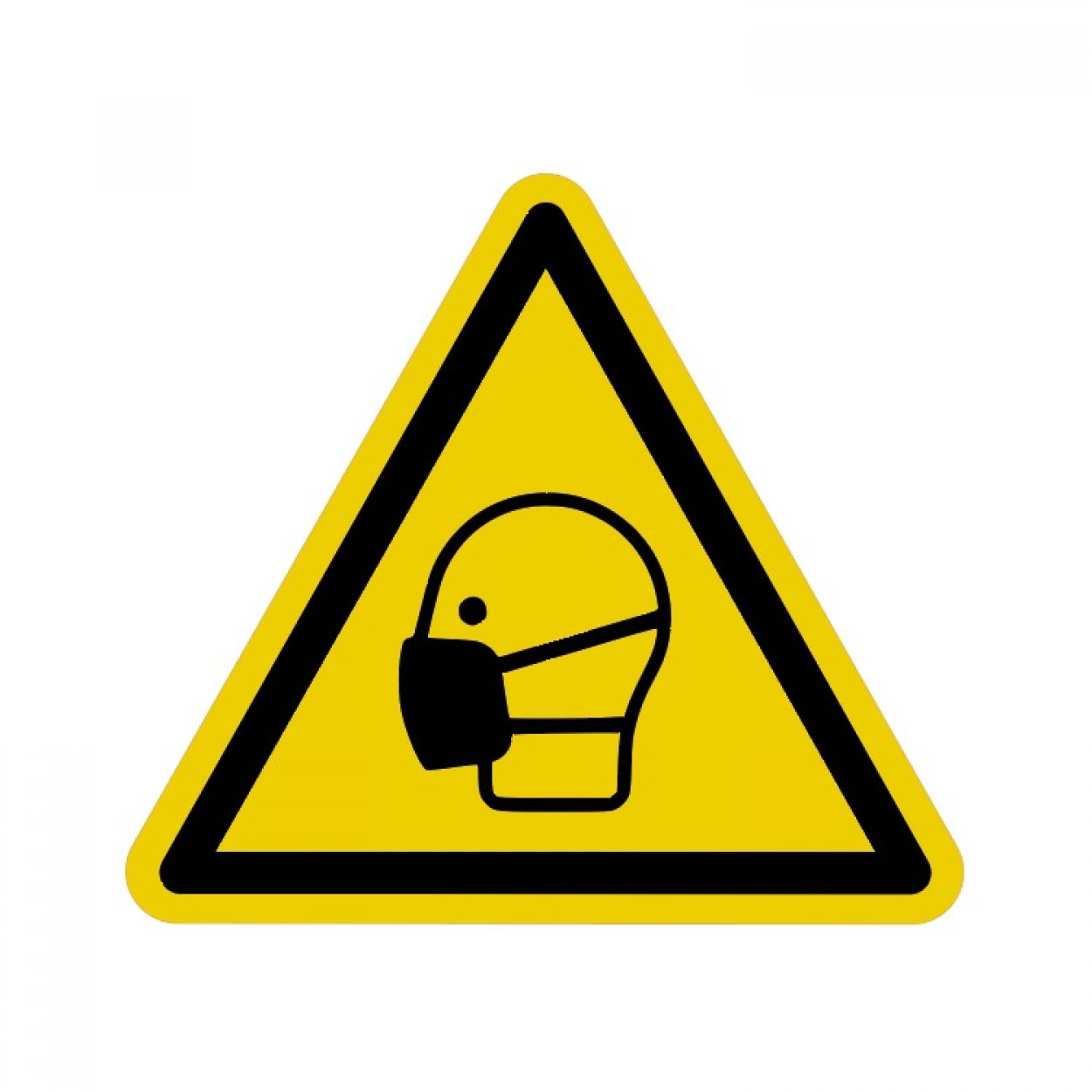 Aufkleber Warnung "Maske benutzen" Schild Folie ähnl. ISO 7010 | signalgelb