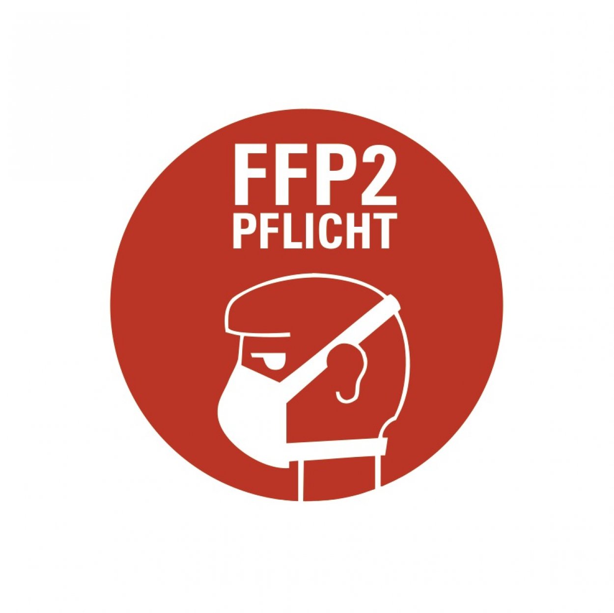 Aufkleber Hinweis "FFP2  PFLICHT" Warnung Gebot Schild Folie Ø5-40cm | rot