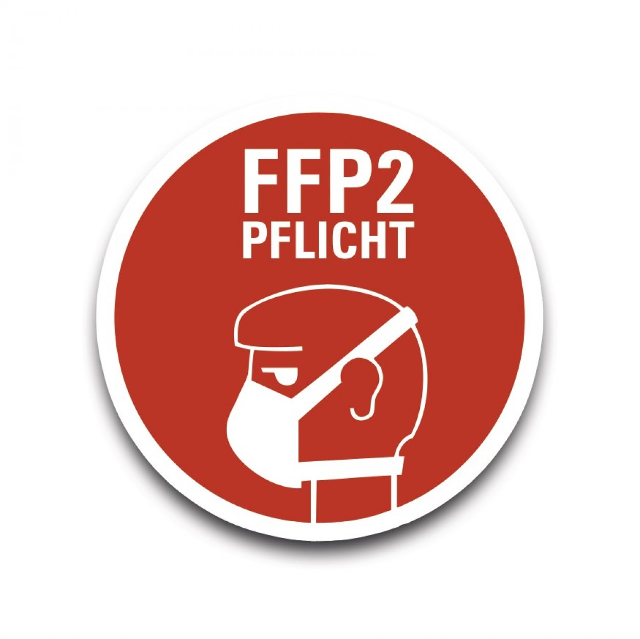 Aufkleber Hinweis "FFP2  PFLICHT" Warnung Gebot Schild Folie Ø5-40cm | rot