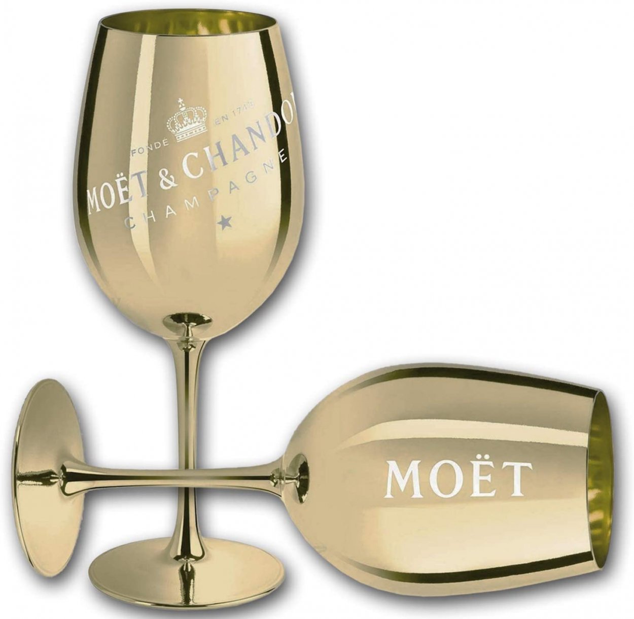 Moet & Chandon Imperial Champagner Echtglas Ibiza (Gold), 1 Glas
