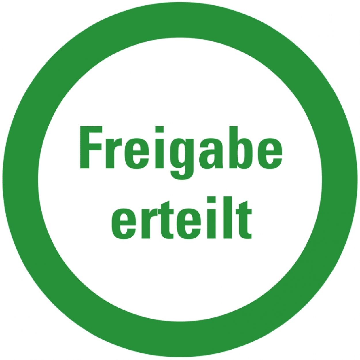 100x Infoplakette Hinweis „Freigabe erteilt“ Etikett Folie Aufkleber | Größe wählbar