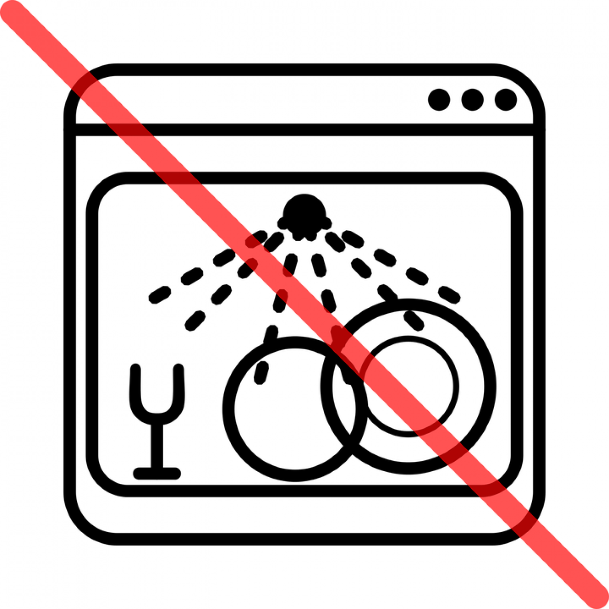 Aufkleber Etikett"Nicht Spülmaschinen geeignet"Hinweis Symbol quadratisch 5-20cm