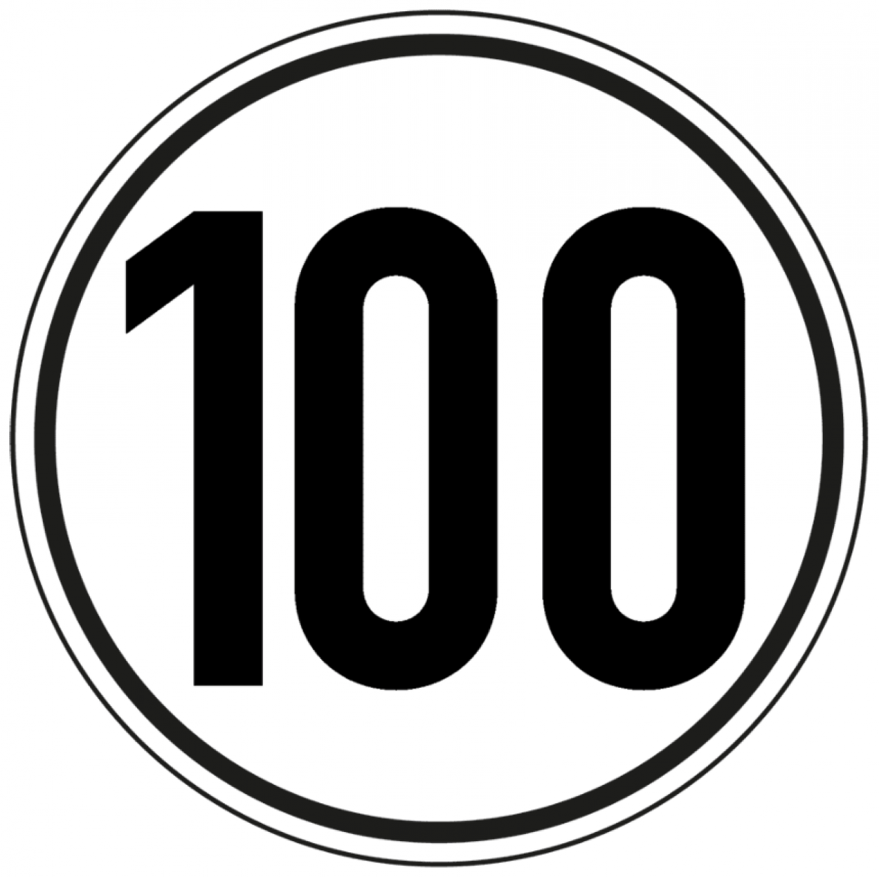 Aufkleber Geschwindigkeits-Etikett „100 km/h“ StVO | Ø 15 cm
